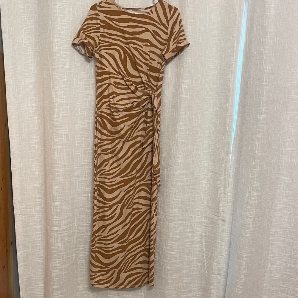 Maurices Brown Zebra Print Maxi Dress